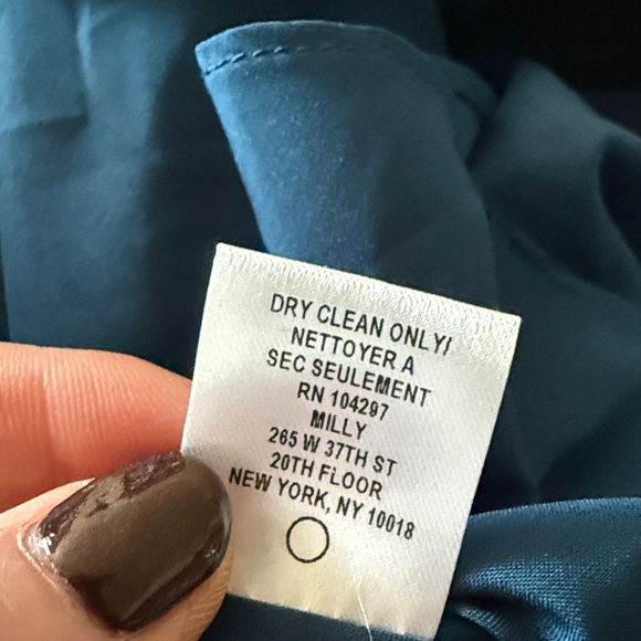 NWT Milly Katelynn Drop-Waist Halter Mini Dress w Ruffle Hem Deep Teal Size 2 - Picture 14 of 14